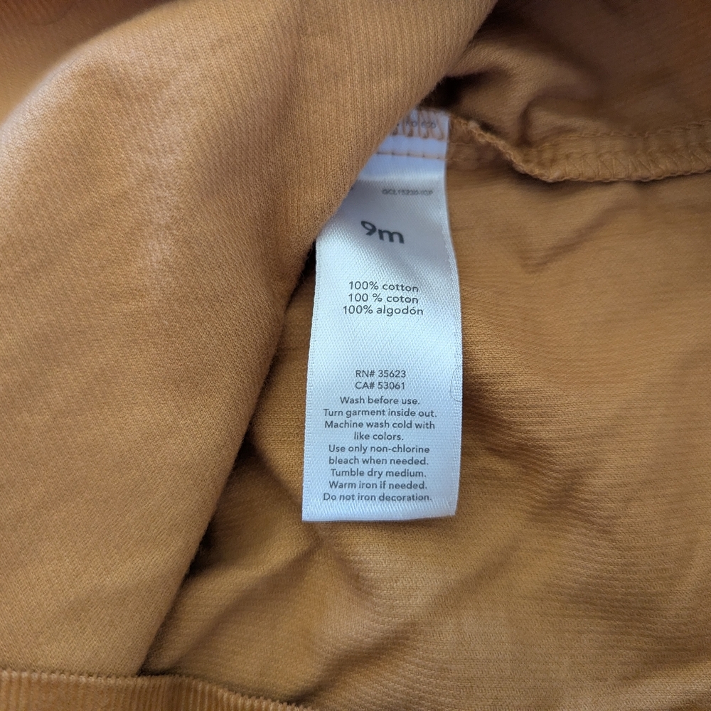 Carters Baby Girl 9 Months Tan Corduroy Pinafore Dress - Picture 5 of 5